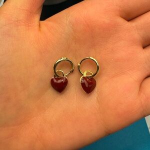 Vintage Gold Heart Hoops